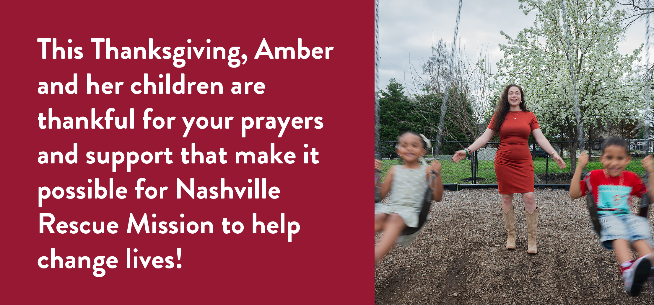 This Thanksgiving, Amber and her children are thankful for your prayers and support that make it possible for Nashville Rescue Mission to help change lives!